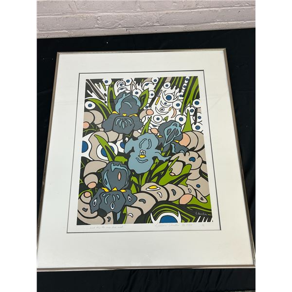 " And Then The Iris Took Root" Signed and Numbered Silk Screen Print by Lillian Austin 25" x 29"