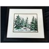 Image 1 : "Frosty Evergreen" Framed Original Painting by Lillian Austin
