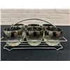 Image 2 : Vintage Silver Fade Roly Poly Caddy Set of 6 Glasses, MCM