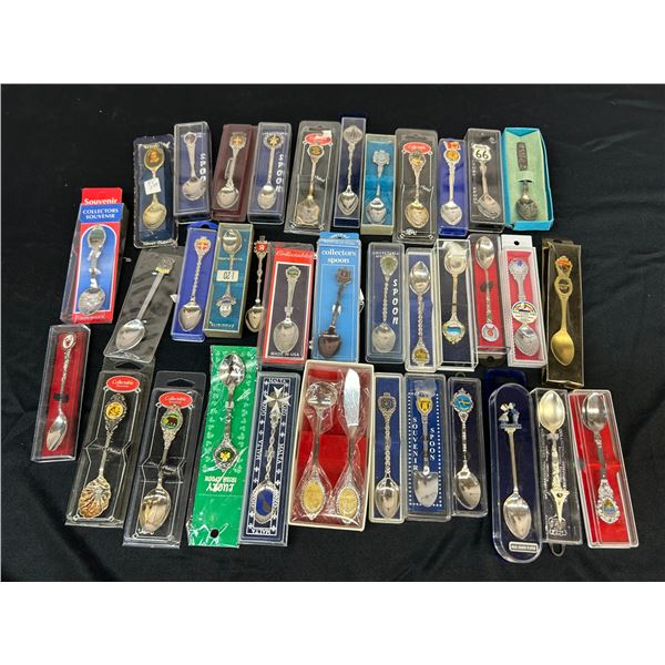 Lot of 36 Collectible Souvenir Spoons