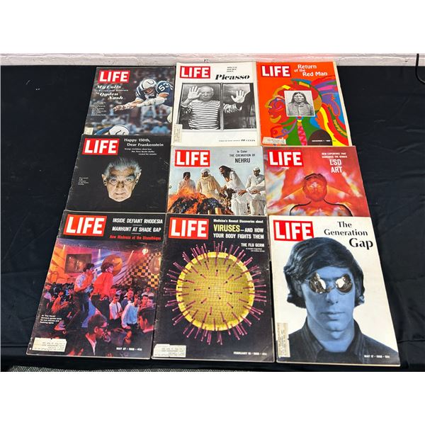 Lot of 9 LIFE Magazines circa 1960s