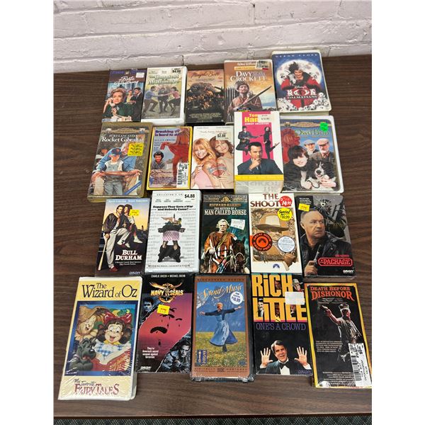 Lot of 20 SEALED VHS Tapes Assorted Titles