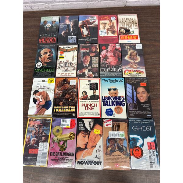 Lot of 20 SEALED VHS Tapes Assorted Titles