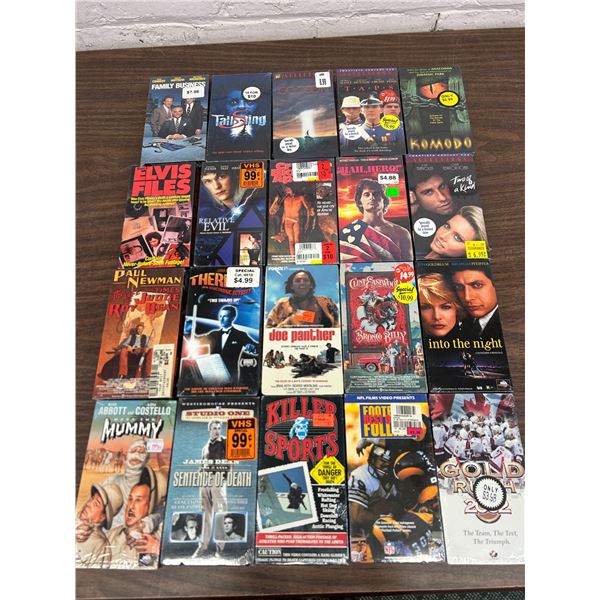 Lot of 20 SEALED VHS Tapes Assorted Titles