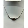 Image 2 : Sterling Silver Necklace with Pendant, Amber? 14.5" long