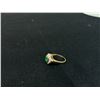 Image 6 : 14k Yellow Gold Dinner Style Ring w Natural Cut Emerald and Diamonds, 2.4grams total weight, S 5.5