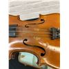 Image 9 : Vintage Unmarked Wooden Violin with Bow, in Case (as is, damage)