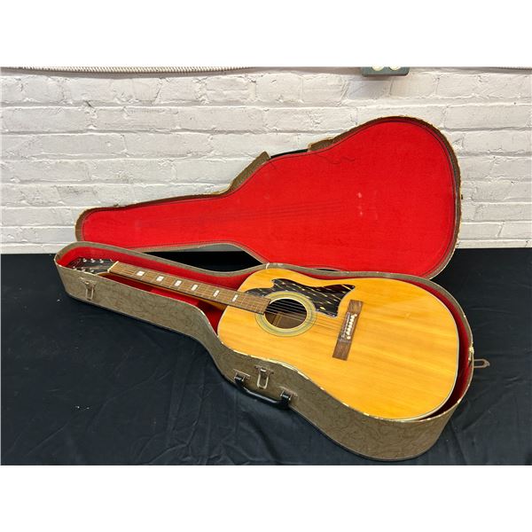 Barcley Wooden Guitar with Case (As is some damage)