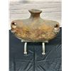 Image 2 : Antique Terracotta Pilgrim Vase with Stand 19" tall 21" wide