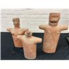 Image 1 : Terracotta Clay Figurines People, Family (some damage) 21", 16" and 13" tall