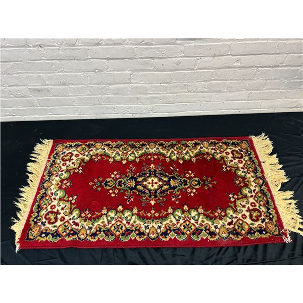 Persian Style Red Ornate Floor Rug 2ft x 47" (some wear)