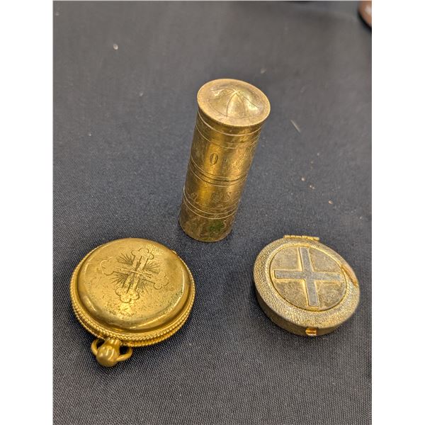 Portable Communion Set Custos Host Box etc Made in France Religious
