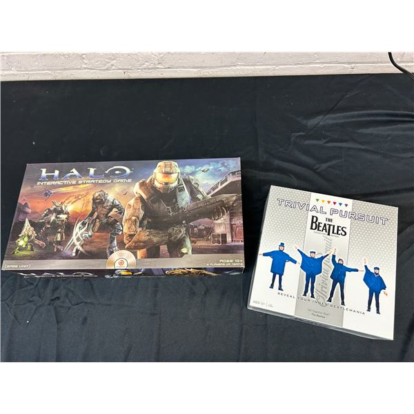 Lot of 2 Halo Strategy Game and Beatles Trivial Pursuit Tabletop Board Games