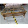 Image 6 : Bamboo Rattan Loveseat Sofa and Glass Top Coffee Table