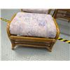 Image 9 : Pair of Bamboo Rattan Chairs Footstool and Glass top Table