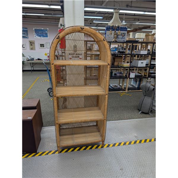 Arched Wicker Rattan 4 Shelf Open