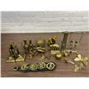 Image 1 : Lot of Assorted Brass Figurines, Hand Bookends, Frog, Elephant, Cat, Butterfly, etc