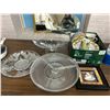 Image 3 : END OF THE RUN Glass Serving Footed Platters, Mugs and Plates Set, etc