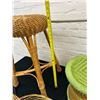 Image 3 : 3pcs of Woven Wicker Side Table, Foot Rest and Basket