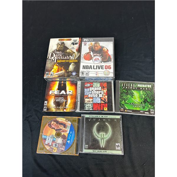 Lot of 7 PC Games, 2 Sealed , GTA III, FEAR, Alien vs Predator