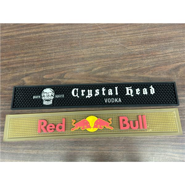 Lot of 2 Bar Drip Trays, Spill Mats Red Bull and Crystal Head Vodka