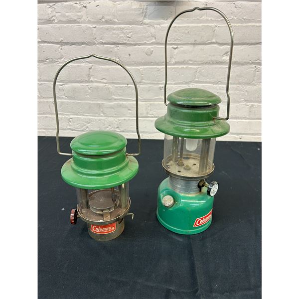 Lot of 2 Coleman 335 Oil Lantern 1976 and Lantern Top Only, missing tank.
