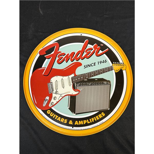 Fenders Metal Round Wall Sign 12"