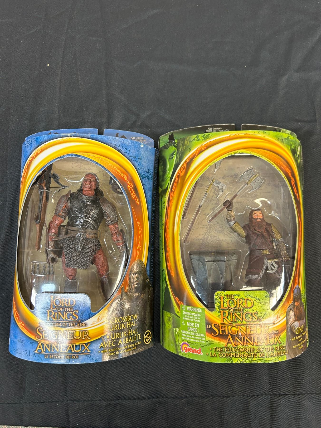 Lot of 2 The Lord of the Rings Gimli and Crossbow Uruk-Hai by Toy Biz