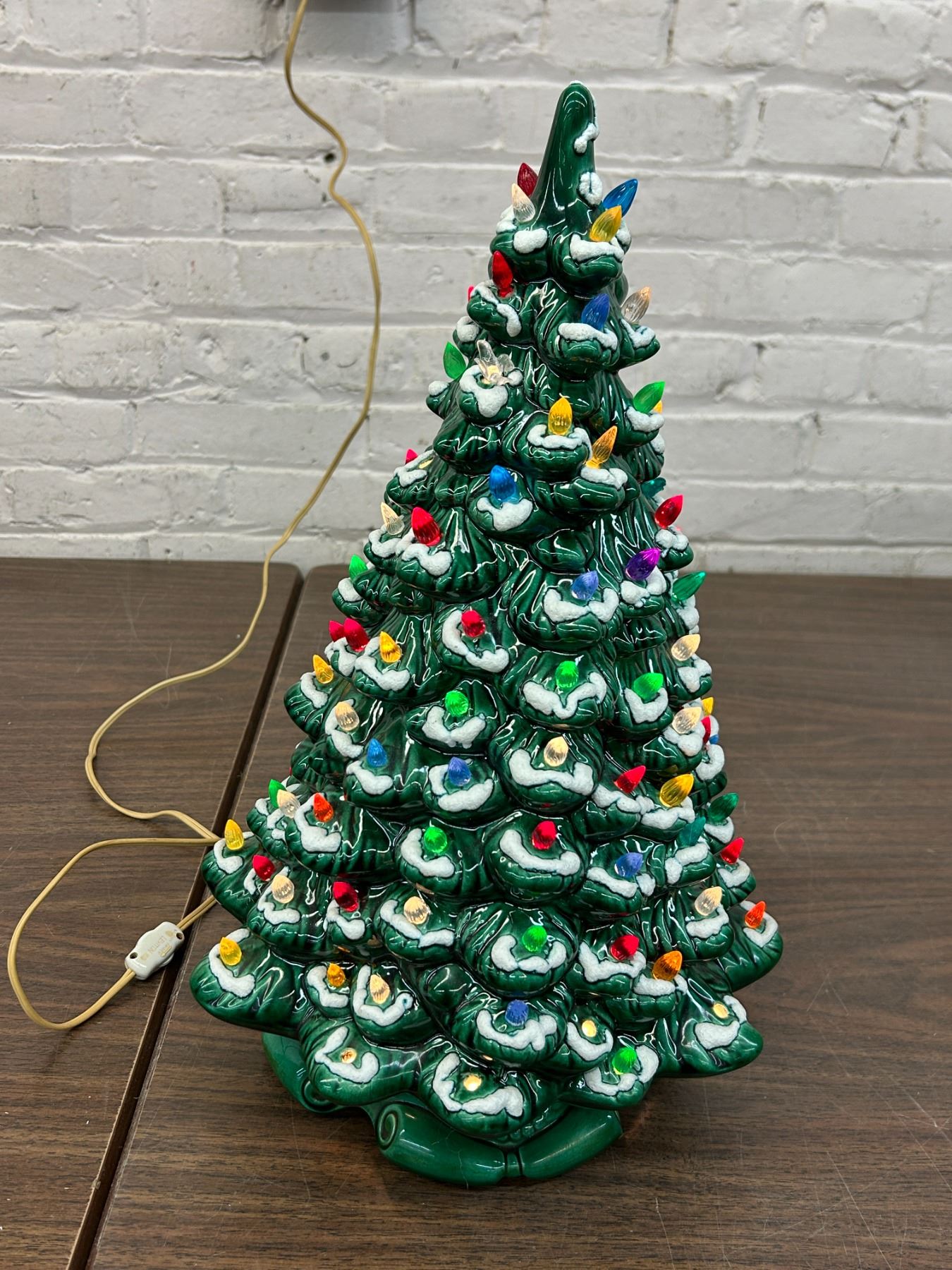 Vintage Ceramic Christmas Tree Lamp 19" Tall