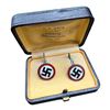 Image 1 : NSDAP Swastika Cufflinks in Jewelers Box
