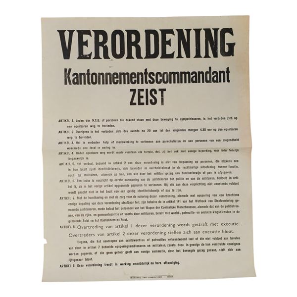 Dutch World War II Nazi Occupation-era Poster