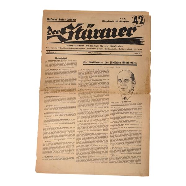Early Der Sturmer Newspaper Issue 1934
