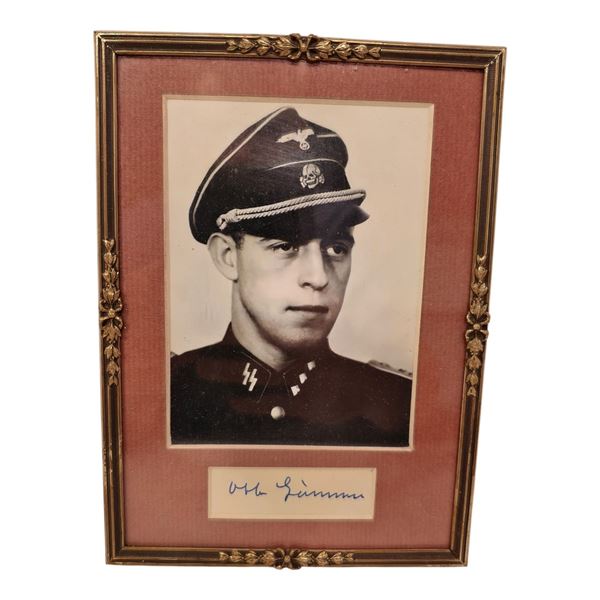 Otto Gunsche Signed Photo in Frame