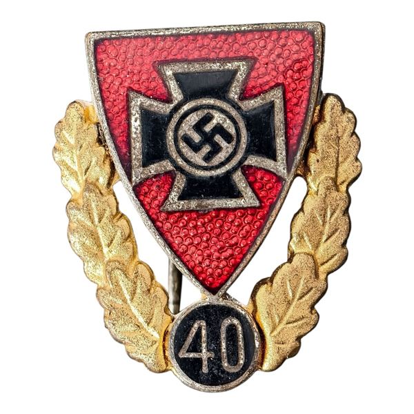 Third Reich Nazi Veterans Association 40 Year Badge Pin