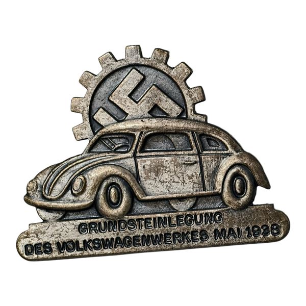 Third Reich Nazi Volkswagen Factory Commemorative Badge 1938