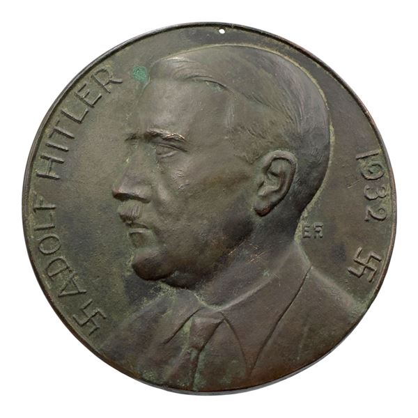 Adolf Hitler Bronze Plaque - Early 1932 Example