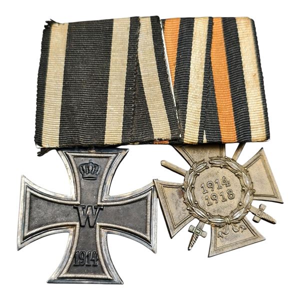 1914 Iron Cross with Hindenburg Cross Medal Bar