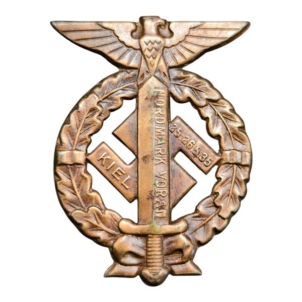 Third Reich Nazi Nordmark Voran Kiel 1935 Tinnie Badge