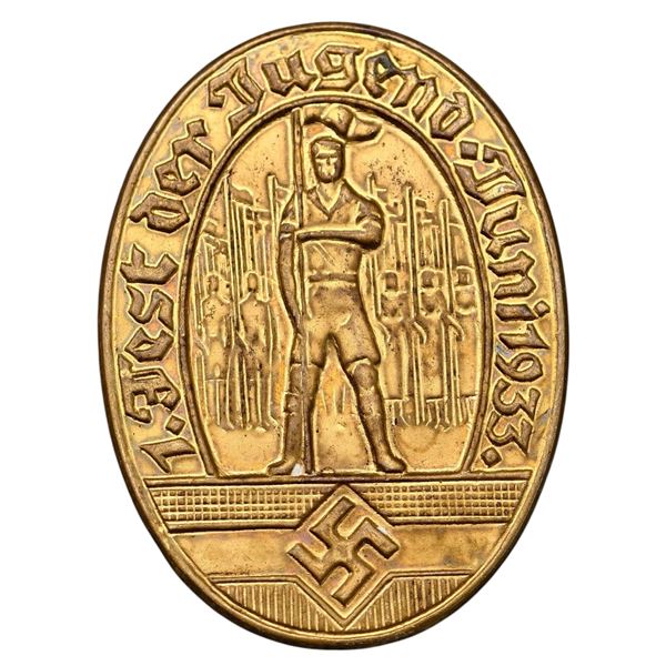 Third Reich Nazi Fest der Jugend 1933 Tinnie Badge