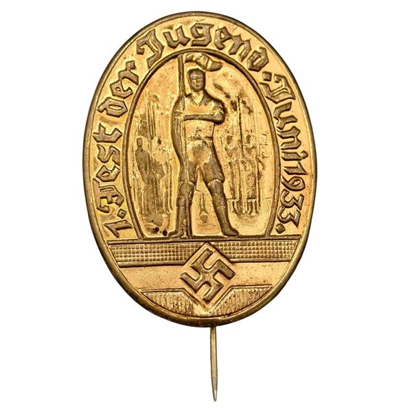 Third Reich Nazi Fest der Jugend 1933 Tinnie Badge