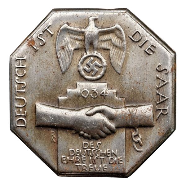 Third Reich Die Saar 1934 Tinnie Badge