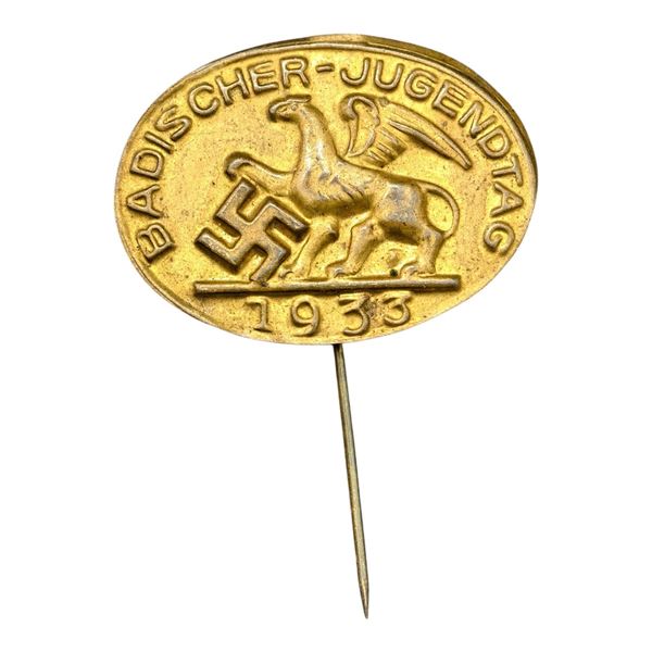 Nazi Third Reich Badischer Jugendtag 1933 Tinnie Badge