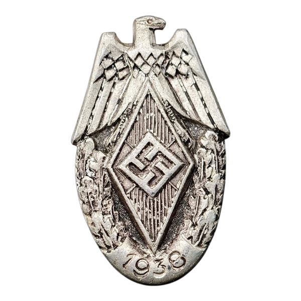 Third Reich Nazi Hitler Youth HJ 1938 Badge