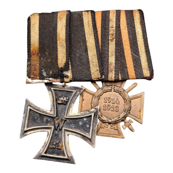 German WWI Iron Croos with Hindenburg Cross Bar