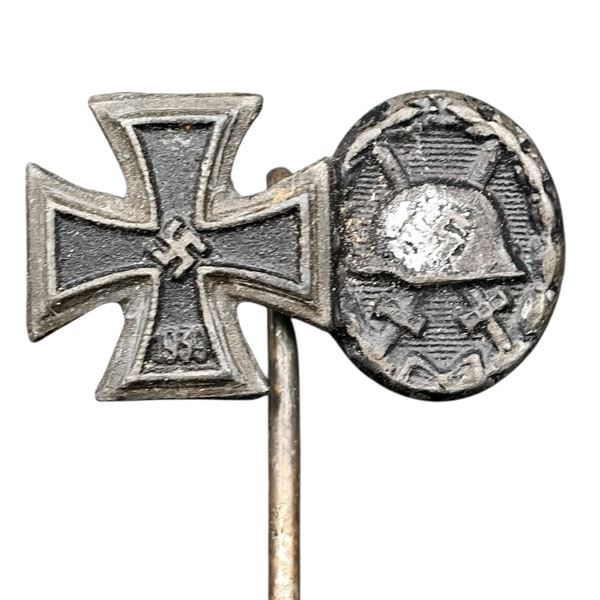 Third Reich Nazi Iron Cross Wound Badge Stickpin