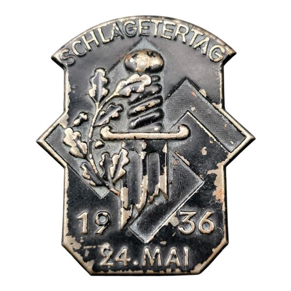 Third Reich Nazi Schlagetertag 1936 Tinnie Badge