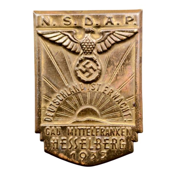 Third Reich Nazi NSDAP 1933 Tinnie Badge