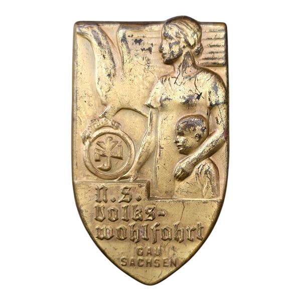Third Reich Nazi Gau Sachsen Tinnie Badge