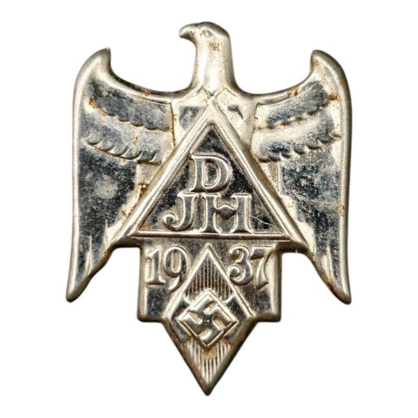 Third Reich Nazi Hitler Youth DJH 1937 Tinnie Badge