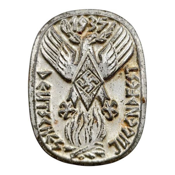Third Reich Nazi Hitler Youth Jugendfest Tinnie Badge